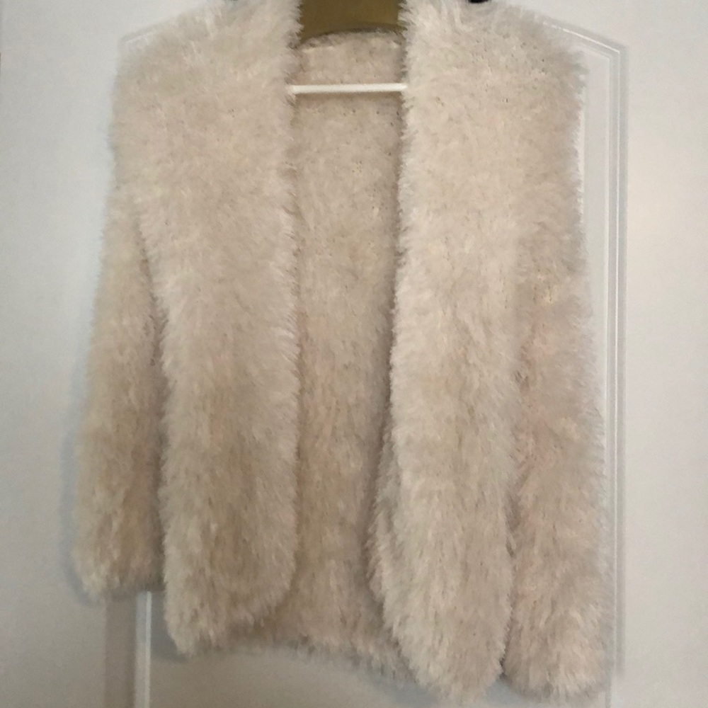 Wonderment Fuzzy Off-white Coat/Jacket